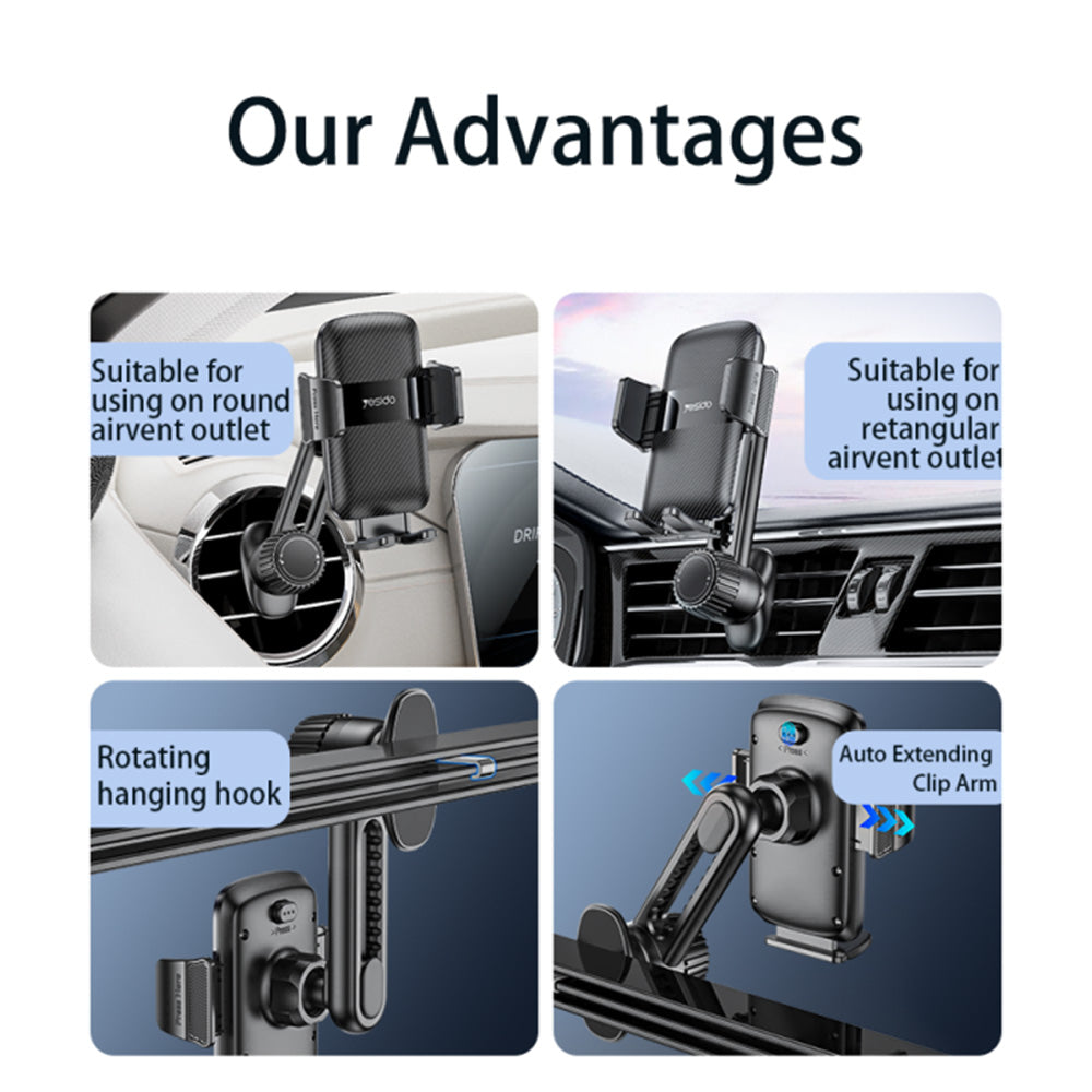 Βάση Αυτοκινήτου Yesido C242, Παγκόσμια, Μαύρη