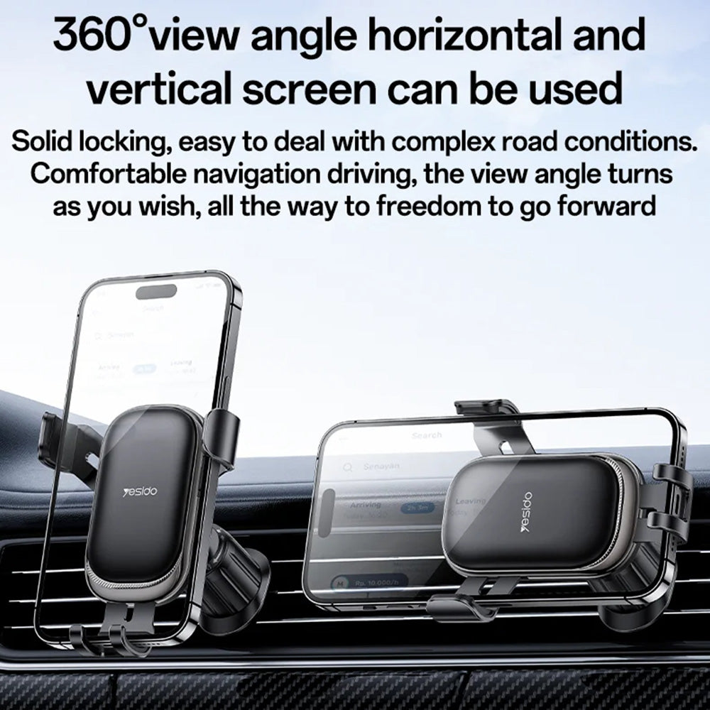 Βάση Αυτοκινήτου Yesido C247, 4.7inch - 7.2inch, Μαύρο