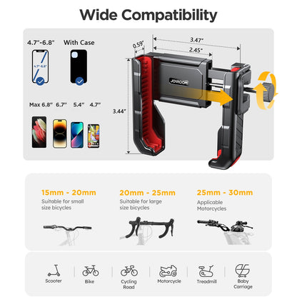Βάση Ποδηλάτου Joyroom JR-ZS266, 4.7inch - 7inch, Μαύρο