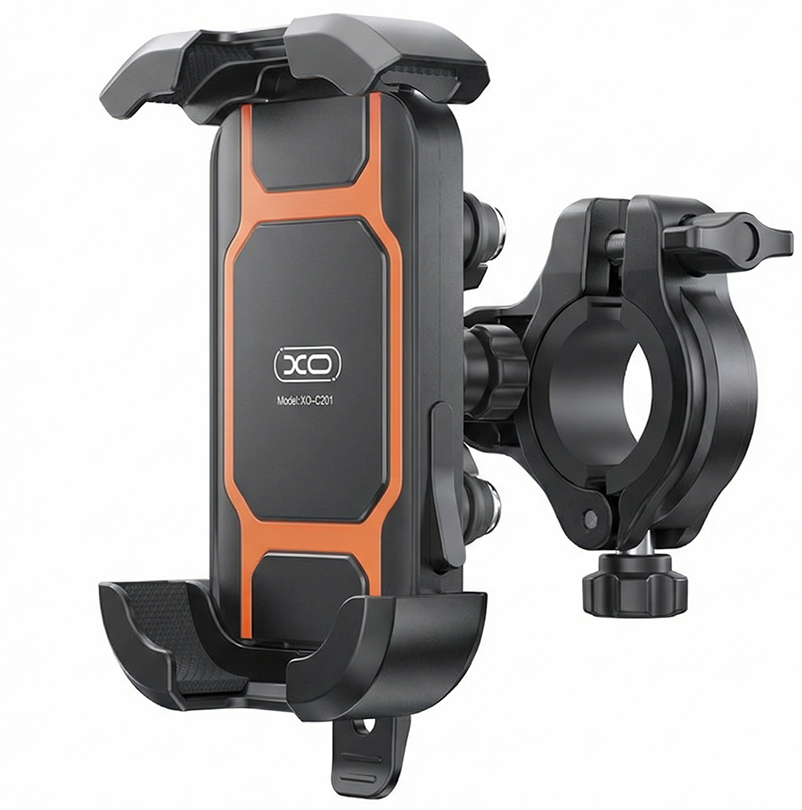 XO Design C201 Bicycle Motorcycle Mount, 4.5inch - 7inch, Black Orange