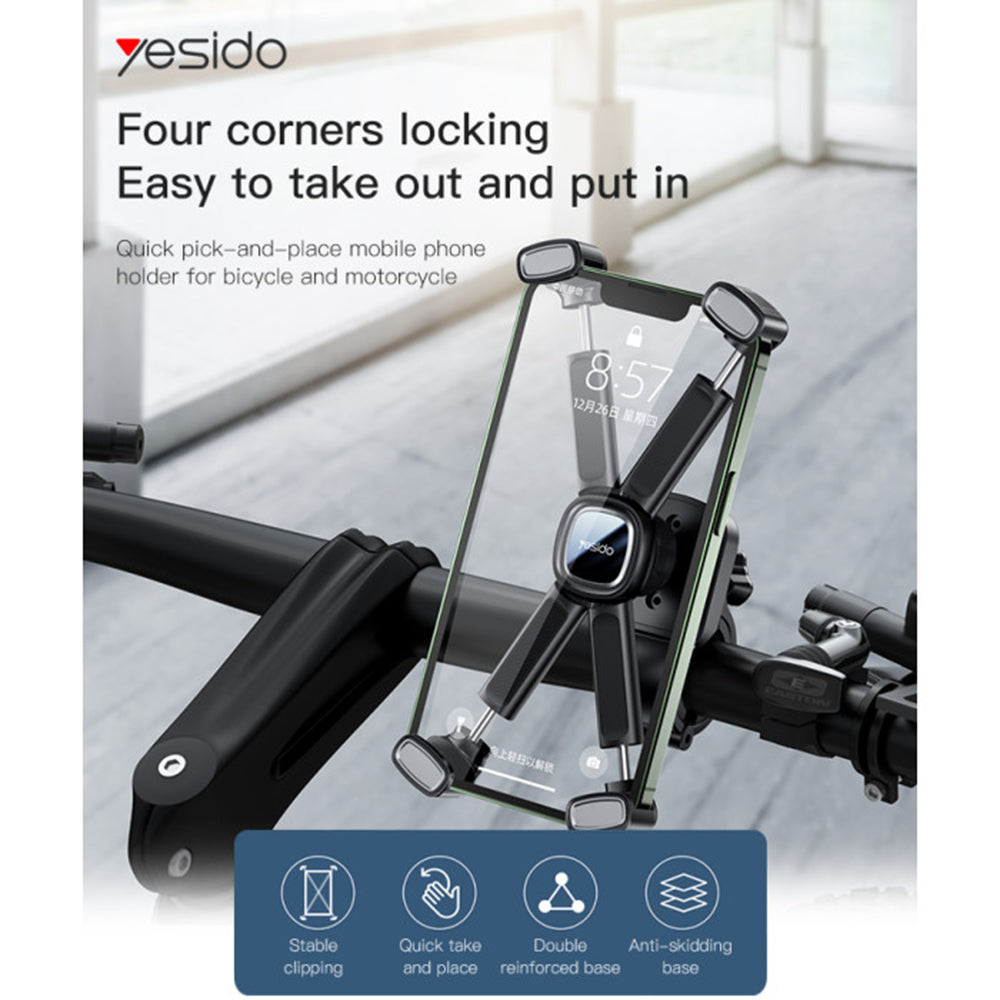 Βάση Ποδηλάτου Yesido C191, 4.5inch - 6.8inch, Μαύρο