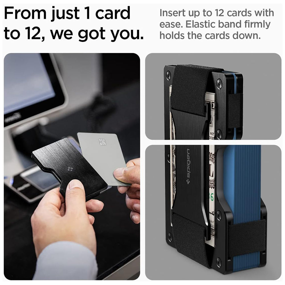 Θήκη με Προστασία RFID Spigen S για Πιστωτικές Κάρτες, Μαύρο AMP02898