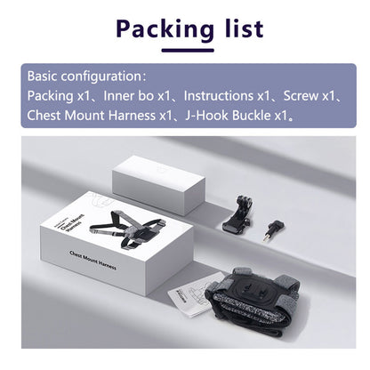 Techsuit JX-002 Chest Mount for GoPro Series, Grey