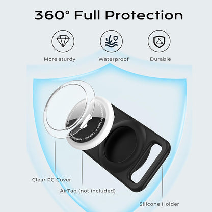 Βάση Techsuit BuddyGuard DG1 για Apple AirTag στο Περιλαίμιο Κατοικίδιου Ζώου, Μαύρο