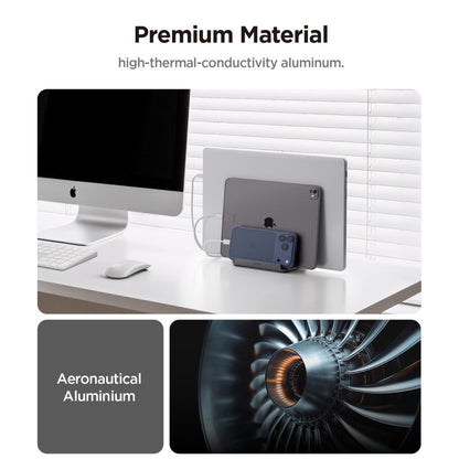 Κάθετη Βάση Spigen LD208S4 Two για Laptop με πάχος 14mm - 27mm, Γκρι