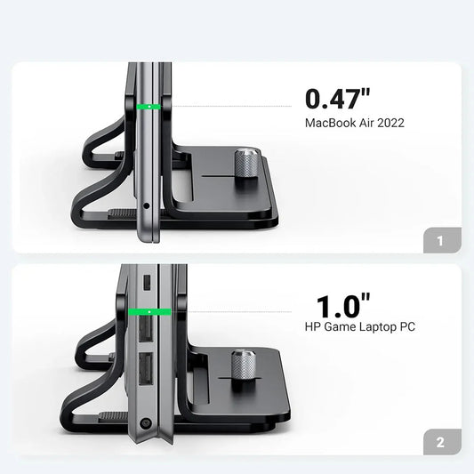 Κάθετη Βάση UGREEN LP258 (25706) για Laptop με πάχος 12mm - 26mm, Μαύρη
