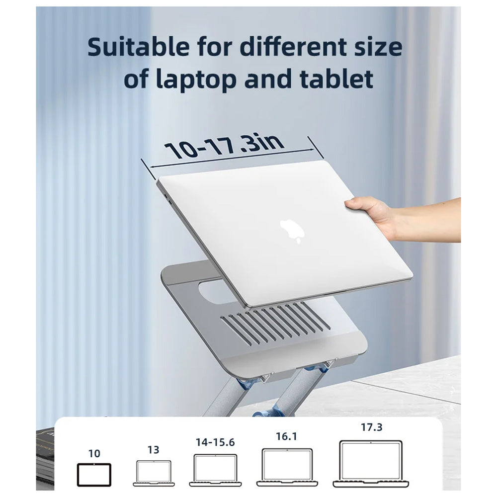 Βάση Yesido LP06 για Laptop 10inch - 17.3inch, Ασημί