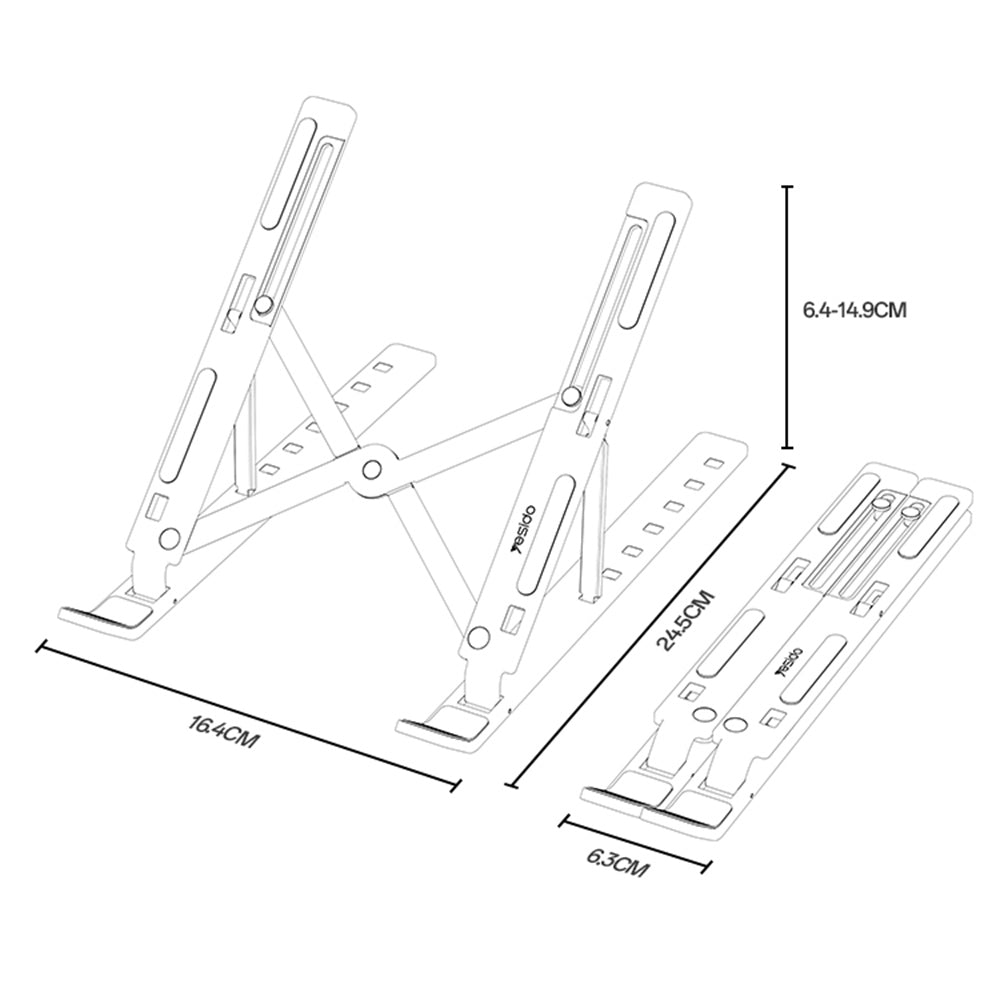 Yesido LP07 Support for 13inch - 20inch Laptop, Silver