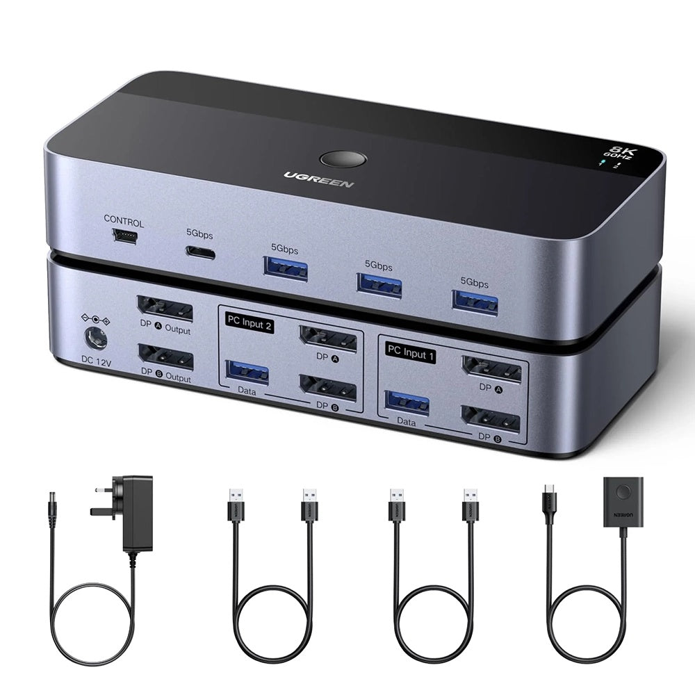 Switch Video DisplayPort UGREEN AK700 (55851), Γκρι