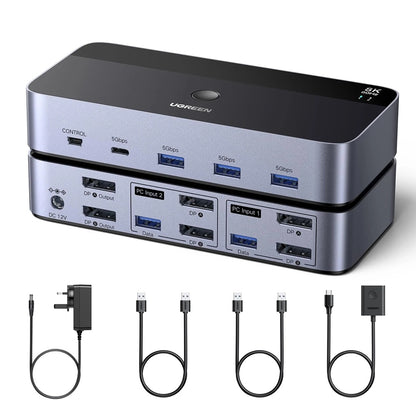 Switch Video DisplayPort UGREEN AK700 (55851), Γκρι