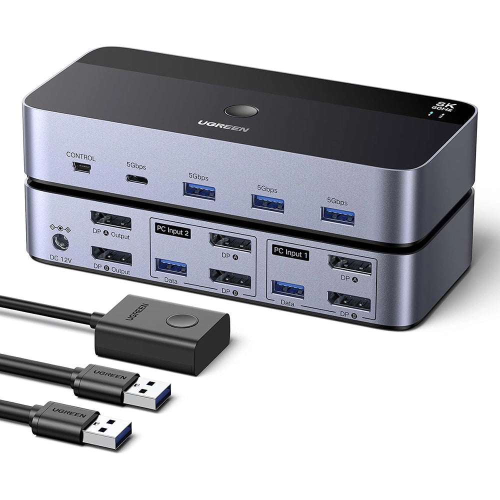 Switch Video DisplayPort UGREEN AK700 (55851), Γκρι