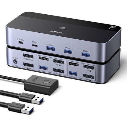 Switch Video DisplayPort UGREEN AK700 (55851), Γκρι