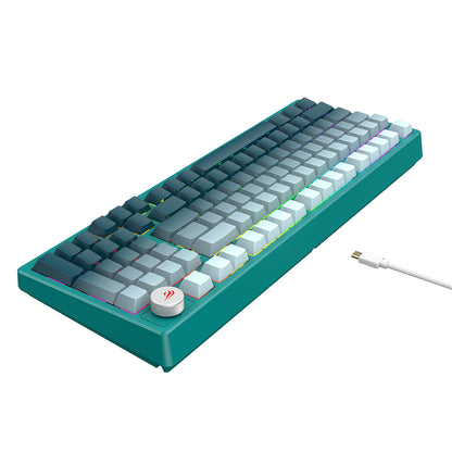 Πληκτρολόγιο Gaming HAVIT KB899L, RGB, 1.8m, Λευκό Πράσινο