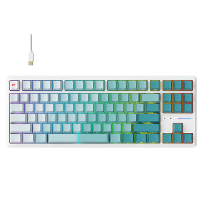 Πληκτρολόγιο Gaming HAVIT KB901L, RGB, 1.8m, Λευκό Πράσινο