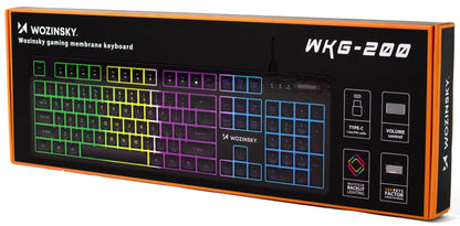 Ενσύρματο Πληκτρολόγιο Gaming USB WZK WKG-200, RGB, 1.5μ, Μαύρο