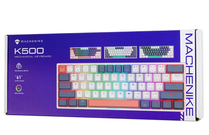 Πληκτρολόγιο Gaming Ενσύρματο USB Machenike K500-B61 Μηχανικό, RGB, Μπλε Άσπρο