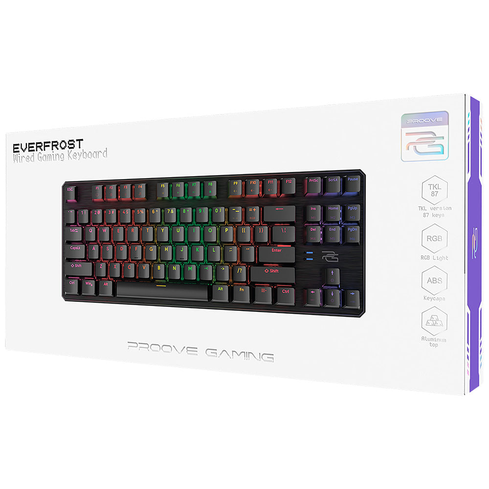 Πληκτρολόγιο Gaming Wired USB Proove Everfrost, RGB, 1.8m, Μαύρο CKEVEN00000401