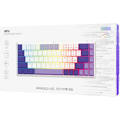 Ασύρματο Gaming Πληκτρολόγιο Proove AFK, RGB, BT / Wi-Fi / Ενσύρματο, 1.5m, Λευκό WKAFKEN22002
