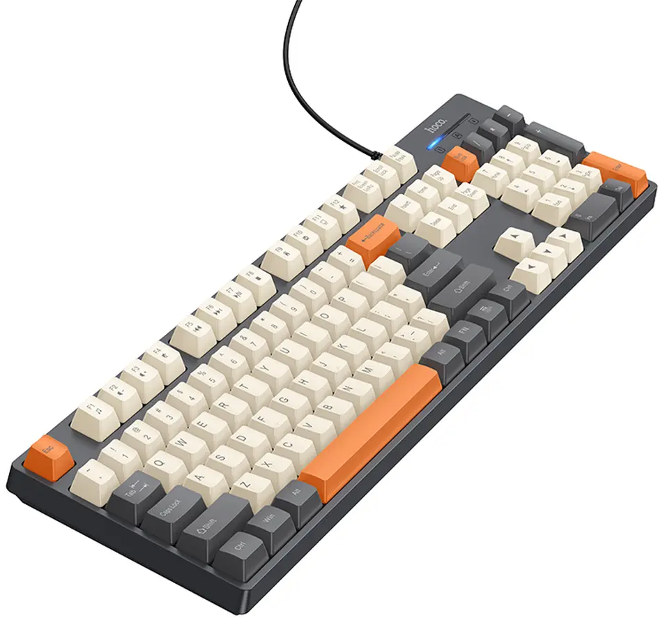 Πληκτρολόγιο ενσύρματο USB HOCO GM61 Tri-Color, 1.45μ, Γκρι
