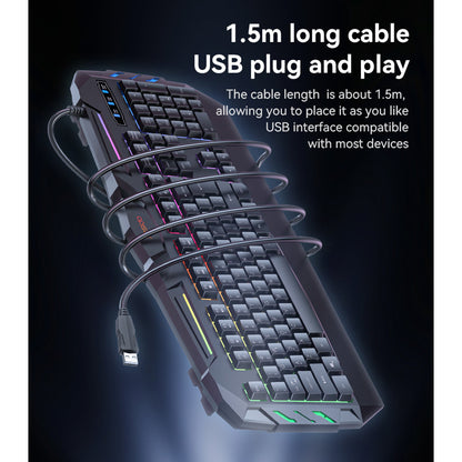 Ασύρματο Πληκτρολόγιο Yesido KB21, RGB, 1.5m, Μαύρο