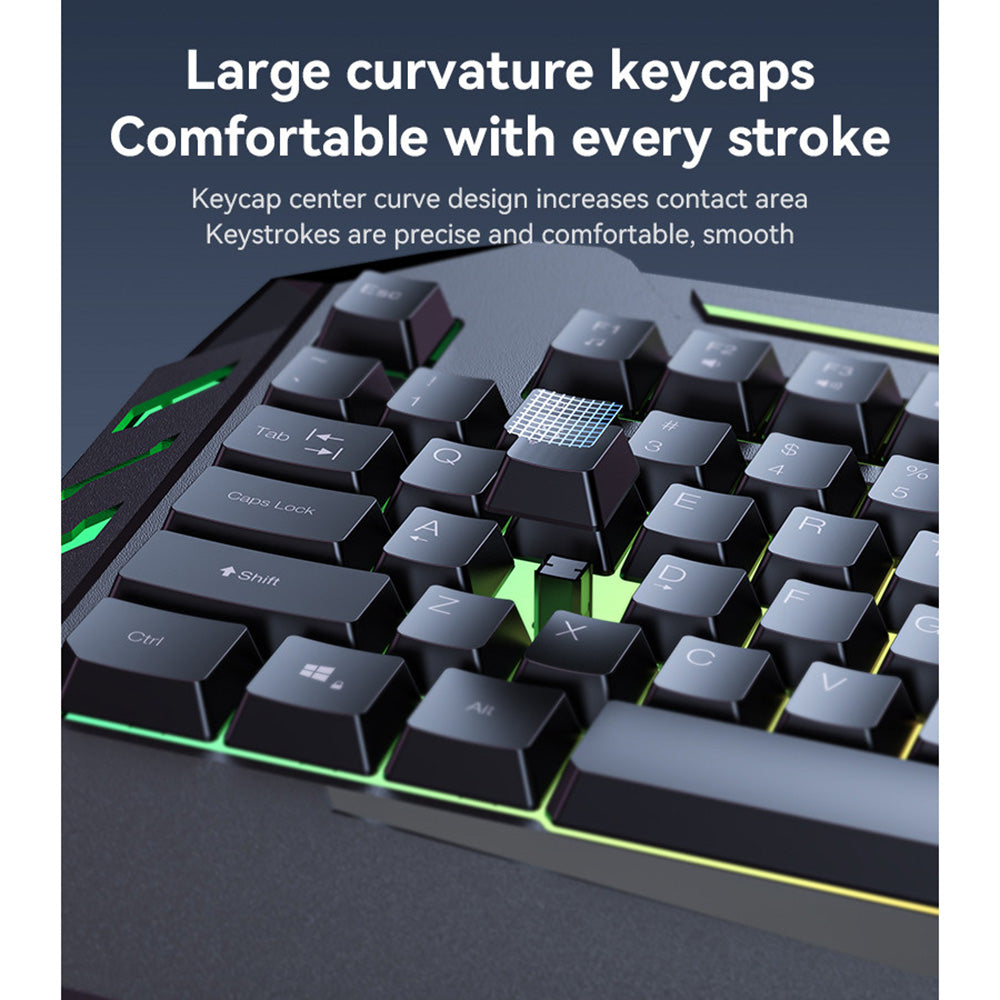 Ασύρματο Πληκτρολόγιο Yesido KB21, RGB, 1.5m, Μαύρο