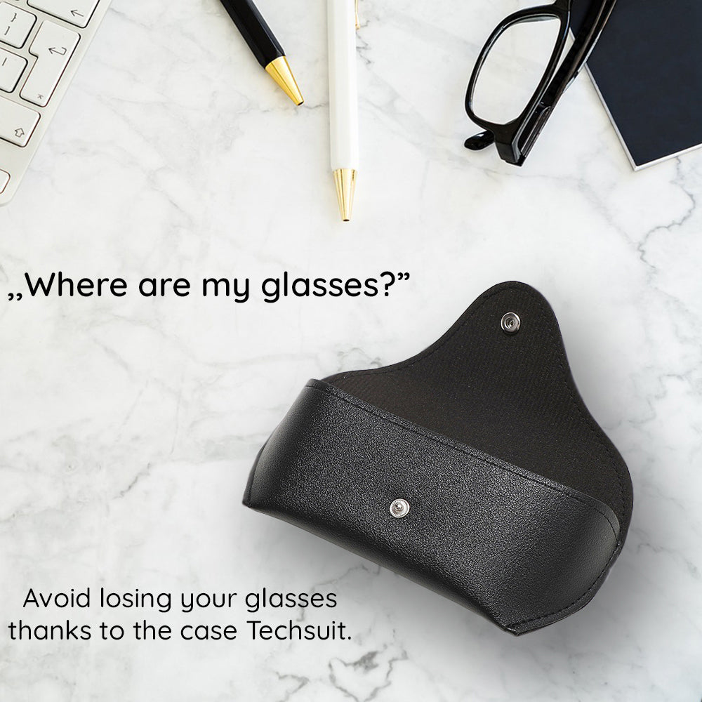 Techsuit ETOB1 Glasses Case, 167mm x 70mm x 40mm, Black
