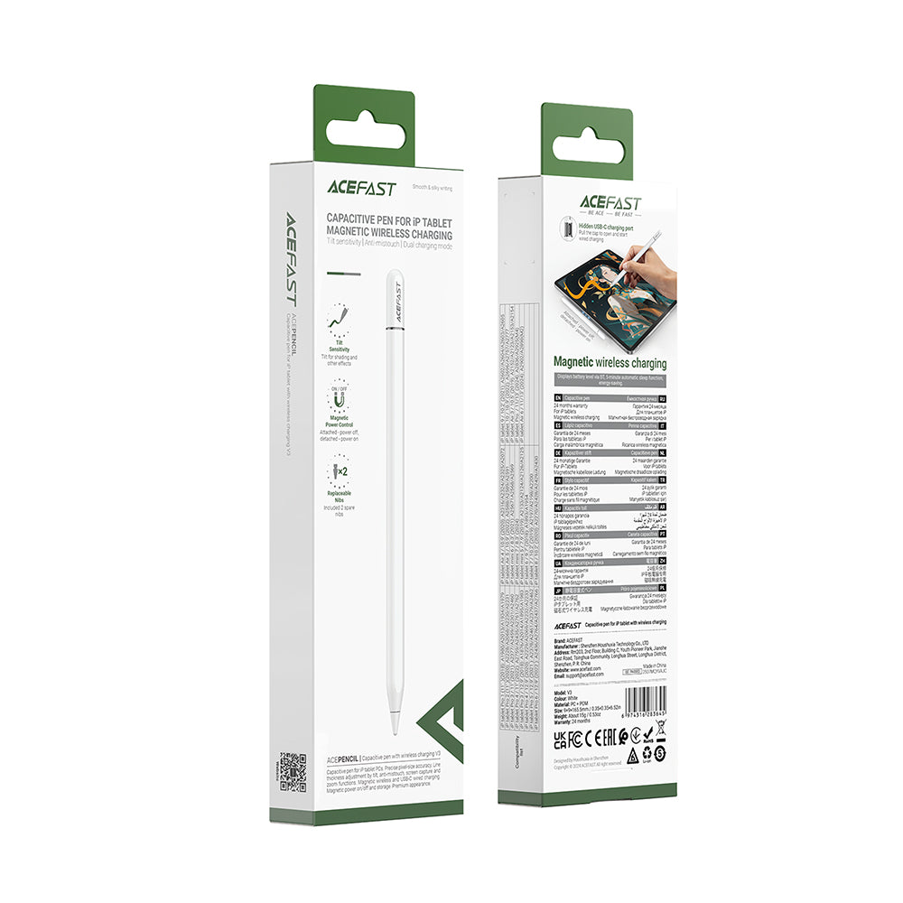 Touch Pen Acefast V3 για iPad, Ενεργή Έκδοση, Λευκό