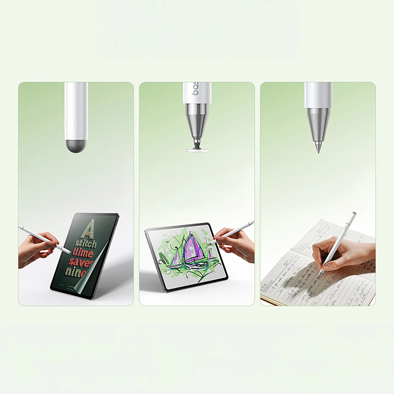 Touch Pen Baseus Smooth Writing 3 Magnetic 3in1 Series, Έκδοση Παθητική, Λευκό P80080804213-00