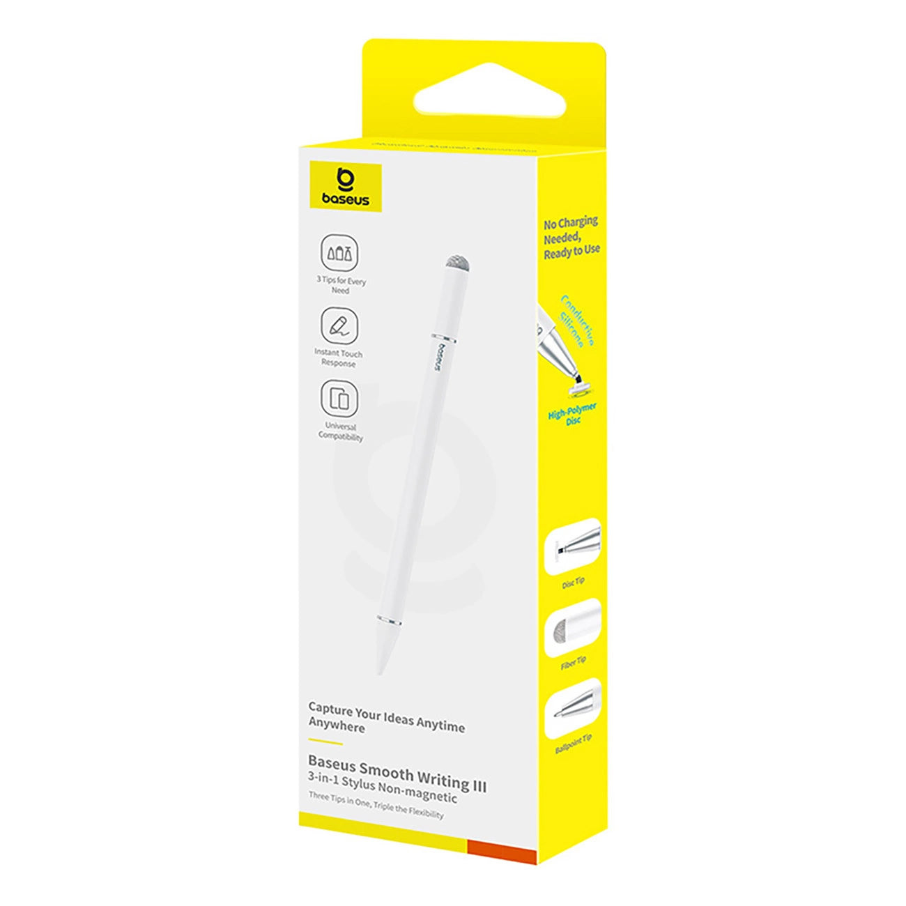 Touch Pen Baseus Smooth Writing 3 Magnetic 3in1 Series, Έκδοση Παθητική, Λευκό P80080804213-00