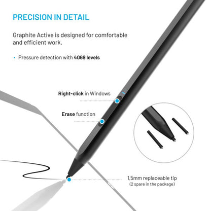 Touch Pen Fixed Graphite Active για συσκευές με υποστήριξη MPP, Μαύρο
