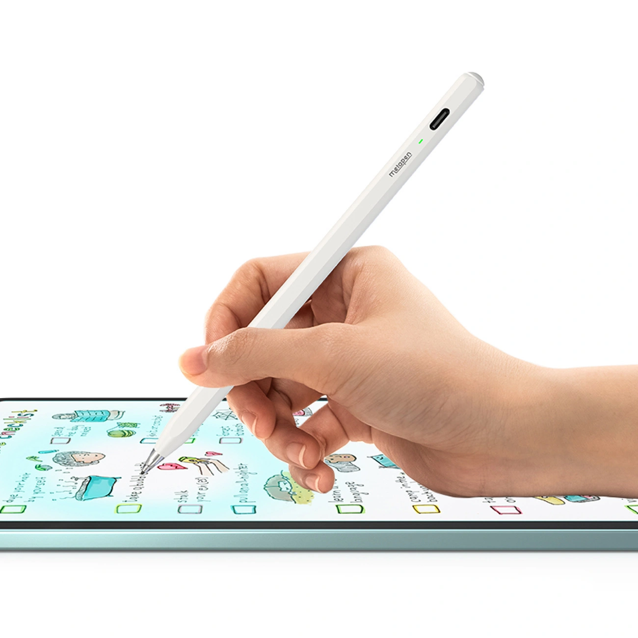 Στυλό αφής Metapen Air8 Pro για Apple iPad, Έκδοση Active, Λευκό ME-APP172