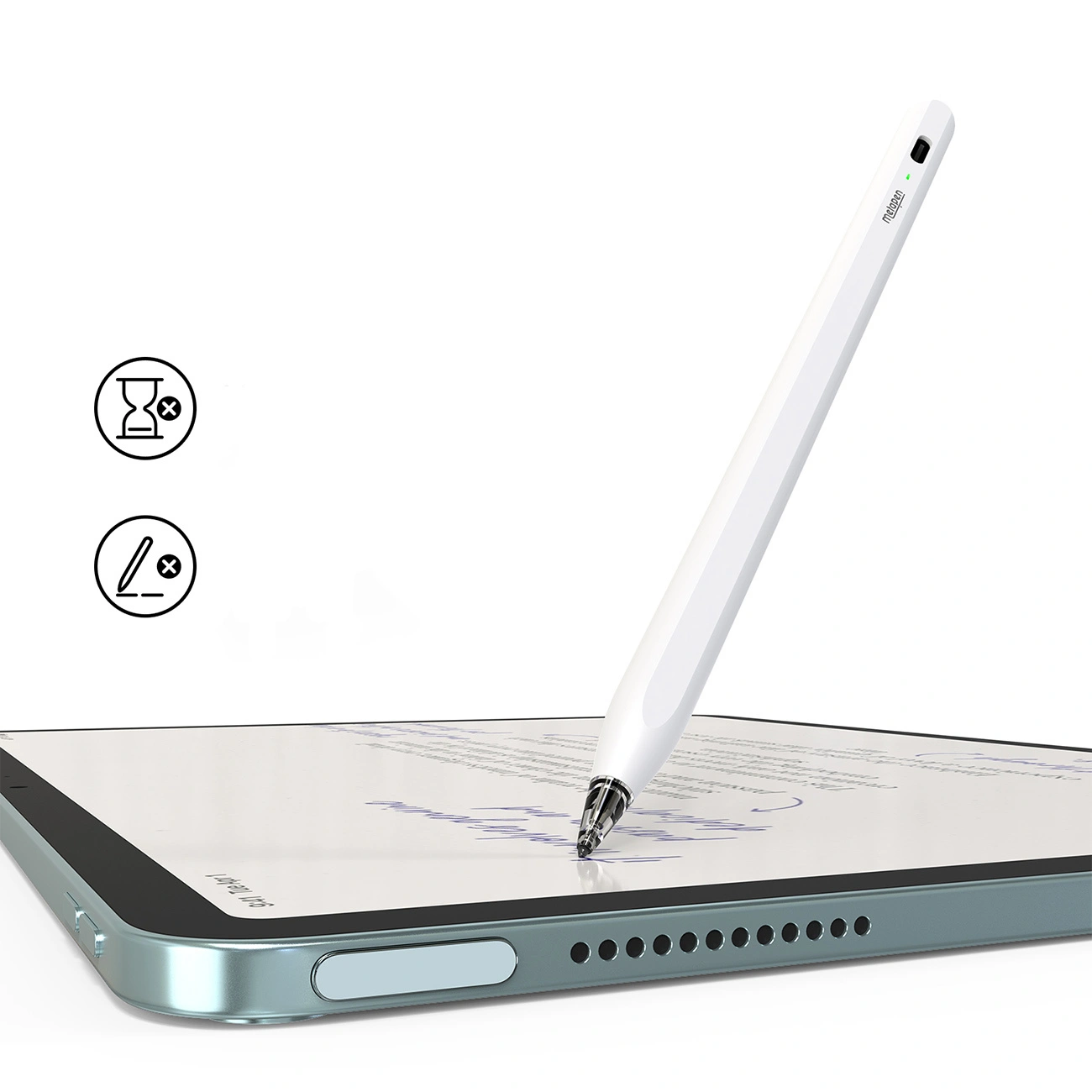 Στυλό αφής Metapen Air8 Pro για Apple iPad, Έκδοση Active, Λευκό ME-APP172