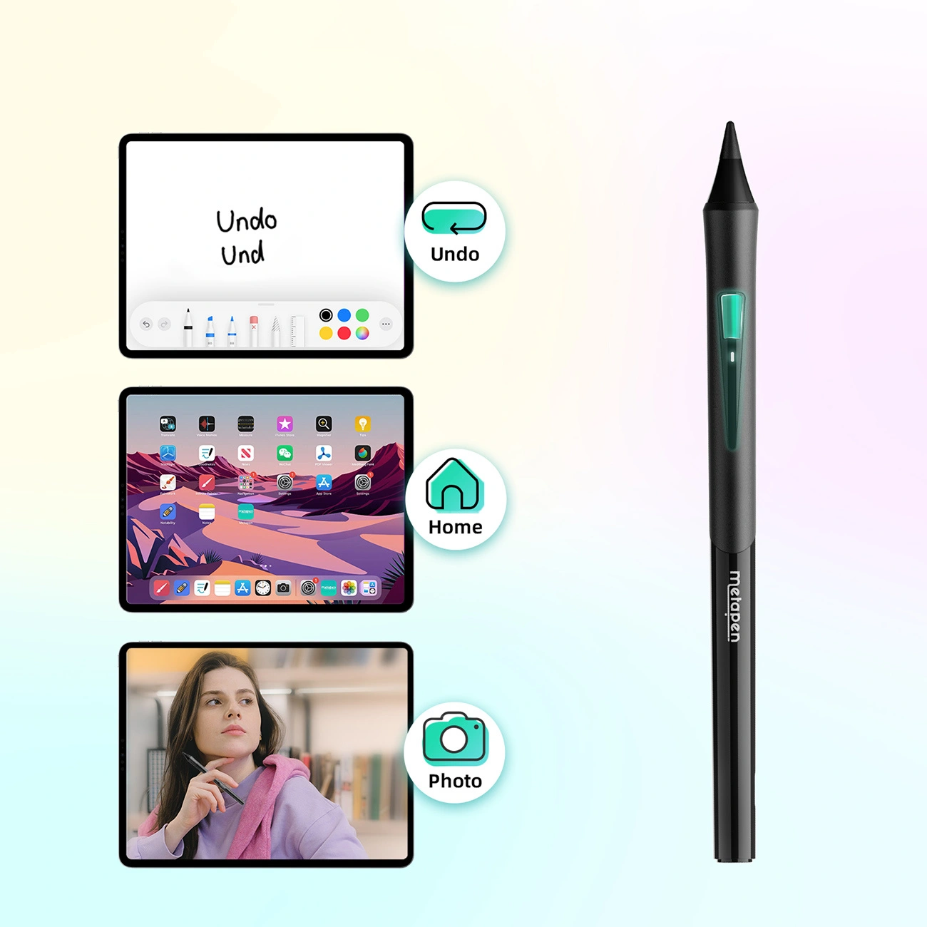 Touch Pen Metapen D1 για Apple iPad, Έκδοση Active, Μαύρο ME-APP452