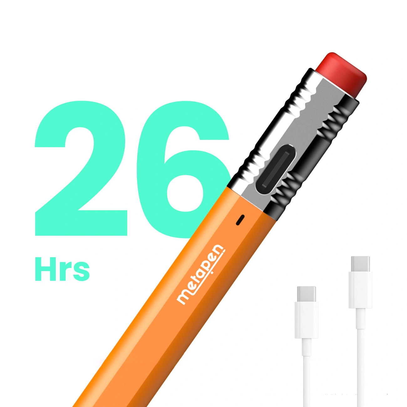 Στυλό αφής Metapen Air8 Pro X για Apple iPad, Έκδοση Active, Πορτοκαλί ME-APP172