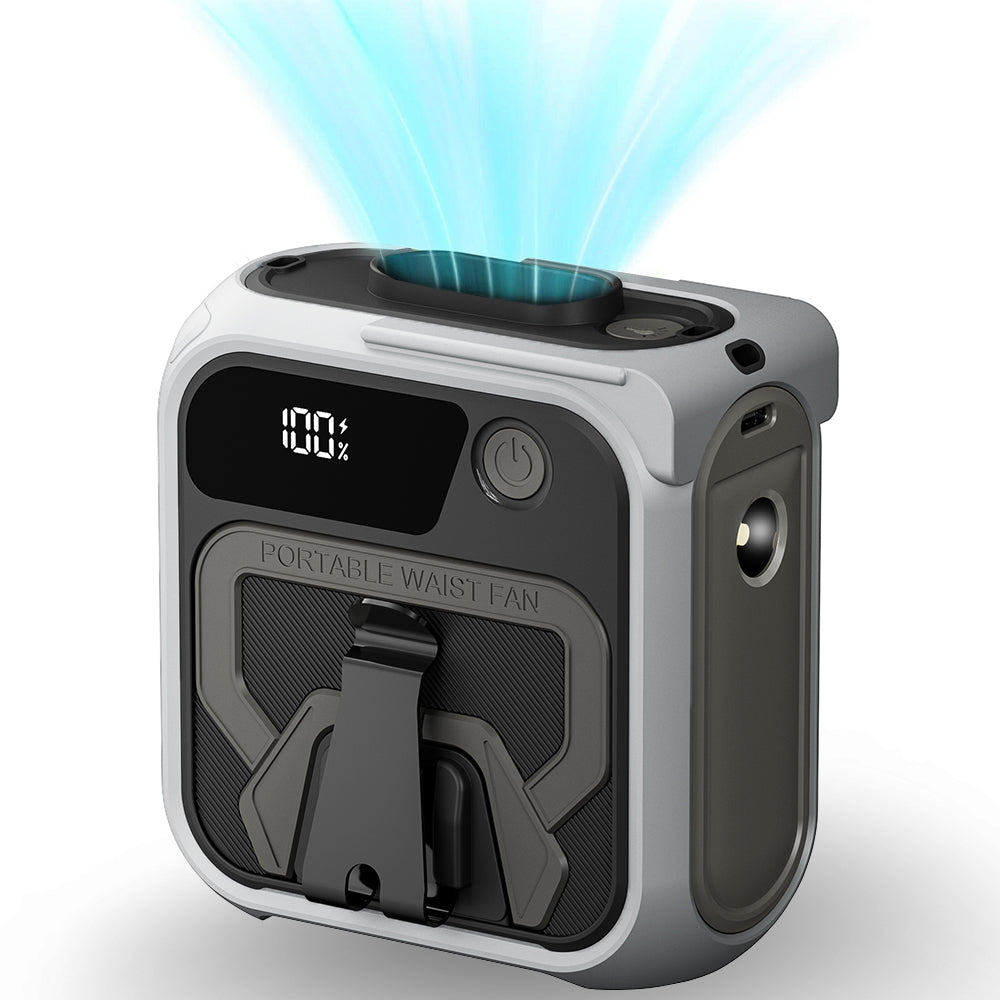Φορητός Ανεμιστήρας Techsuit Z13 με εξωτερική μπαταρία 10000mAh, Γκρι