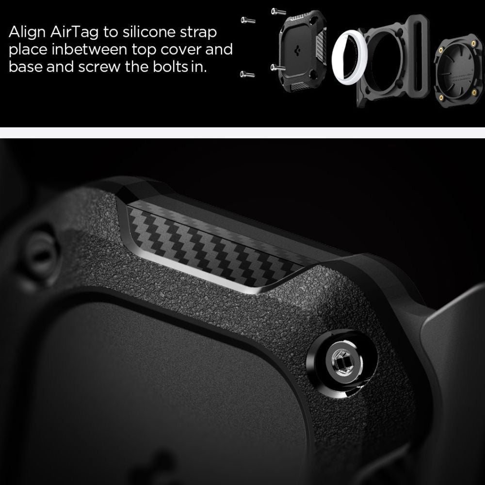 Θήκη Spigen Tough Armor για Apple AirTag σε Περιλαίμιο Κατοικίδιου, Μαύρη